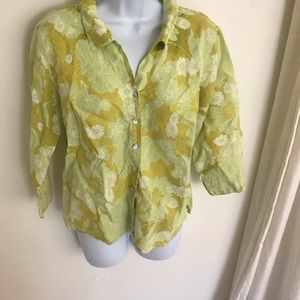 Green, yellow blouse, size M